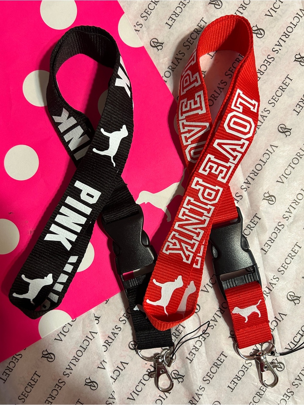 Victoria's Secret PINK Lanyard - Red and Black - Picture 1 of 1